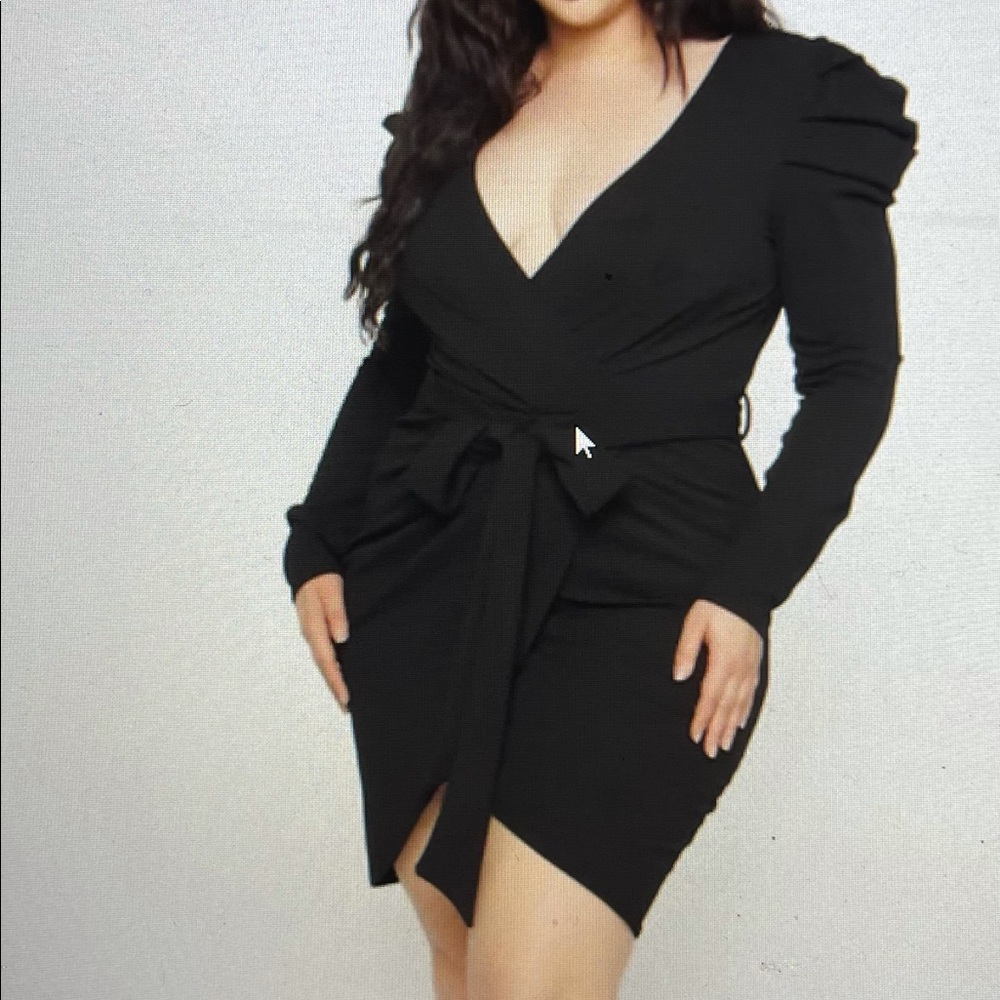Long sleeve black cocktail dress